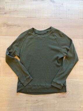 Tna Waffle Knit Long Sleeve Green Shirt